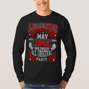 Camiseta 80 Aniversário Para Nasceres De Legendas Maio De 1