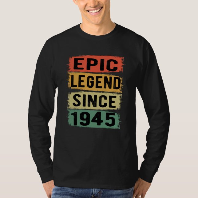 Camiseta 80 Anos De Idade Dia 1945 80 Epic Legend Aniversár (Frente)