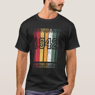 Camiseta 80 anos de idade Janeiro de 1942 Edição limitada 8