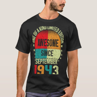 Camiseta 80 anos de incrível desde setembro de 1943 Vintage