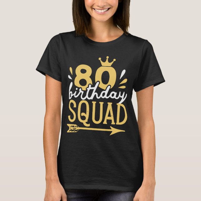 Camiseta 80 Birthday - 80 de Seta de Seta Coroa (Frente)