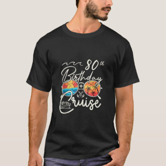 Camiseta 80 Birthday Cruise Squad Oferece Par de Correspond