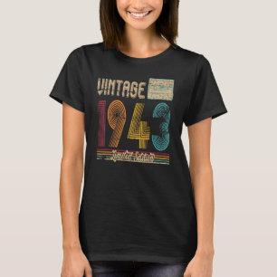 Camiseta 80 Birthday dá Cassette Vintage 1943 Limited