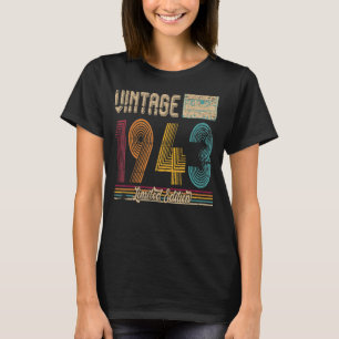 Camiseta 80 Birthday dá Cassette Vintage 1943 Limited