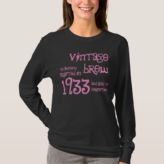 Camiseta 80 Birthday Gift 1933 Vintage Brew (Frente)