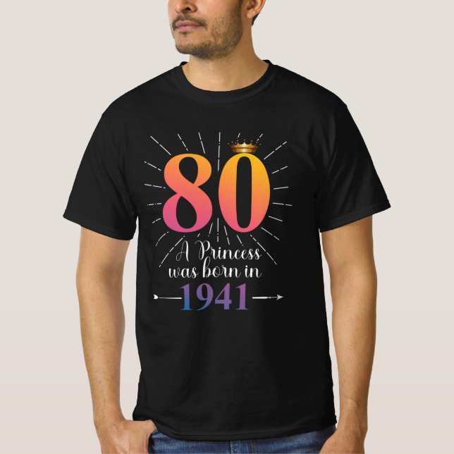 Camiseta 80 Birthday Gift 80 Anos (Frente)
