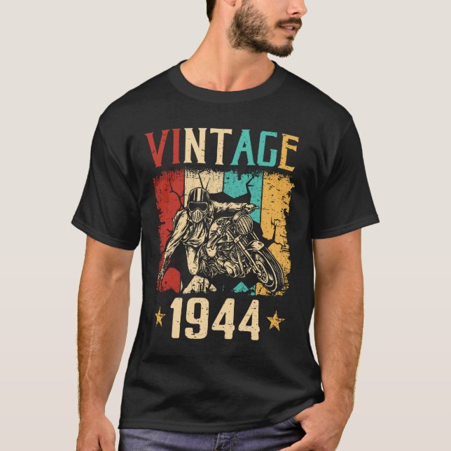 Camiseta 80 Birthday Gift Vintage 1944 80 Anos (Frente)