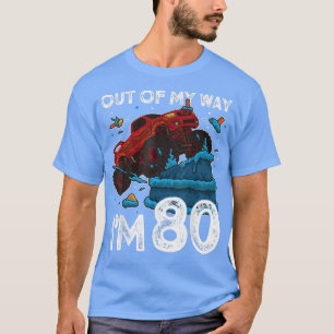 Camiseta 80 Birthday Rapaz Monster Caminhão fora do meu cam