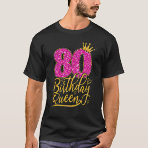 Camiseta 80 de aniversário de 80 anos Rainha Diamante Coroa