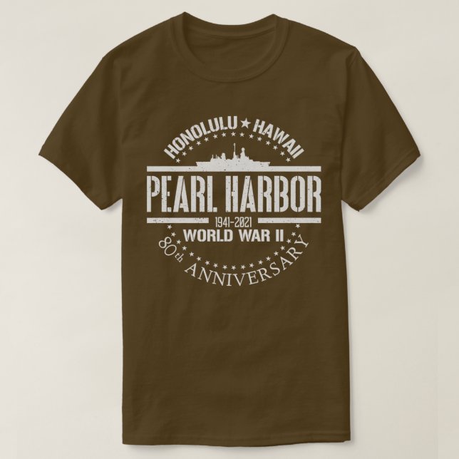 Camiseta 80 de Pearl Harbor Aniversário da 2ª Guerra Mundia (Frente do Design)