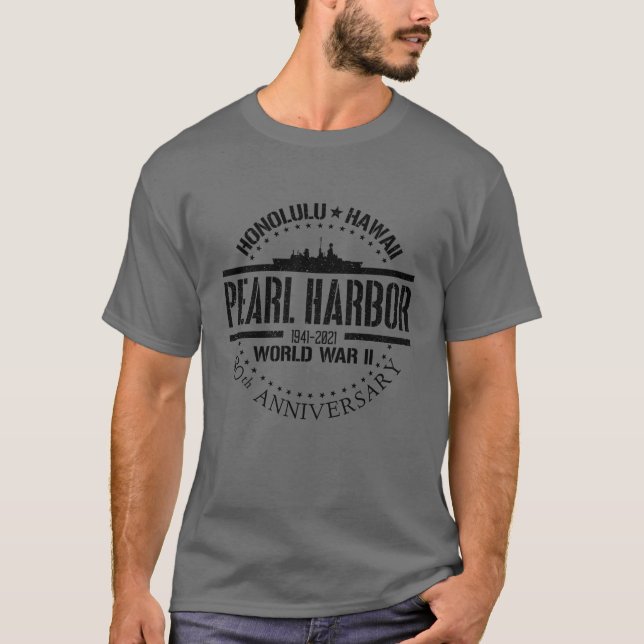 Camiseta 80 de Pearl Harbor Aniversário de 1941 Guerra Mund (Frente)