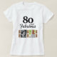Camiseta 80 e Fabuloso 80 de Foto Glitter 2 no Aniversário (Frente do Design)