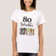 Camiseta 80 e Fabuloso 80 de Foto Glitter 2 no Aniversário (Frente)