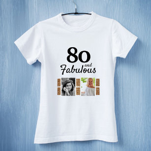 Camiseta 80 e Fabuloso 80 de Foto Glitter 2 no Aniversário