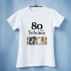 Camiseta 80 e Fabuloso 80 de Foto Glitter 2 no Aniversário (Criador carregado)