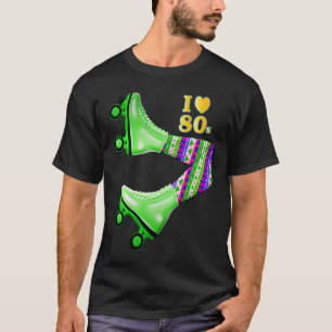 Camiseta 80 Eu adoro Skates de cilindro dos anos 80 colorid