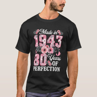 Camiseta 80 Feitos Em 1943 Com 80 Floral