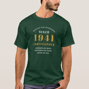Camiseta 80 Personalizado Aniversário de 1941 Pai Verde Dou