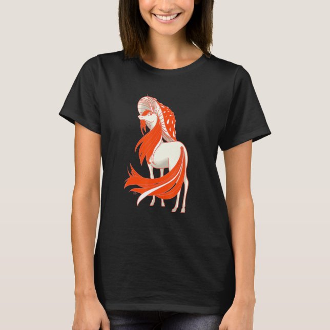 Camiseta 80 Retro Red Spotted Mushroom Unicorn Fantasy Cre (Frente)
