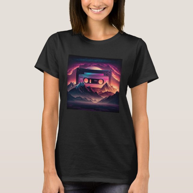 Camiseta 80 s Retro Cassette Tape in Celestial Environment (Frente)