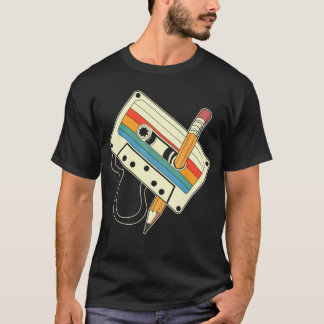Camiseta 80s 90s Retro Music Mitape Cassetteape Pencil Nost