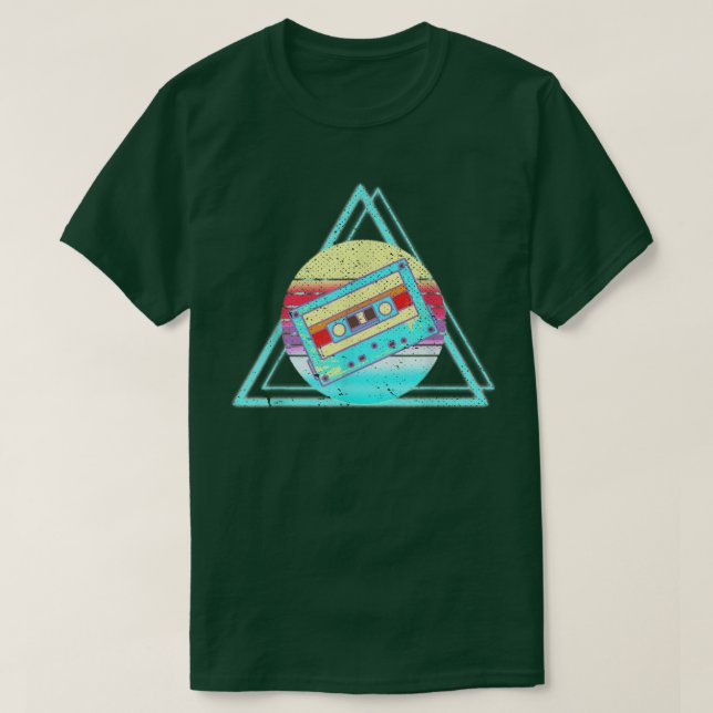 Camiseta 80s Cassette Music Lover Synthwave Vaporwave Retro (Frente do Design)