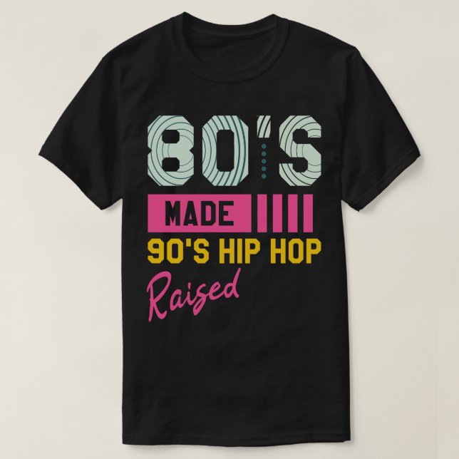Camiseta 80s com 90s de Hip Hop Retro Aumentado (Frente do Design)