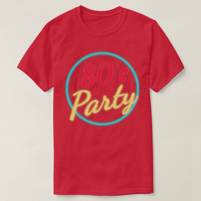 Camiseta 80s party neon (Frente do Design)