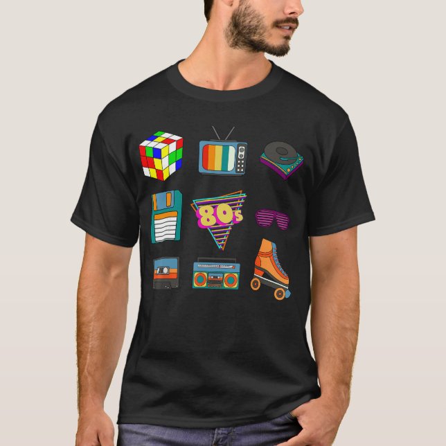 Camiseta 80s Retro Fashionhrowback Culture Disco Music Part (Frente)