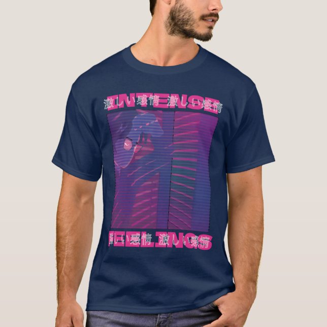 Camiseta 80s Retro Vaporwave Aesthetic Intense Feelings ret (Frente)