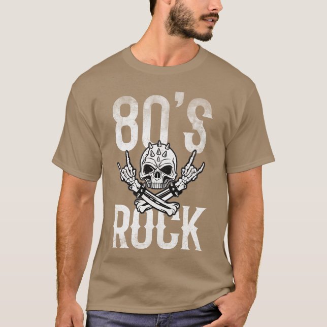Camiseta 80S Rock And Roll Distressed Music Guitar Band fam (Frente)