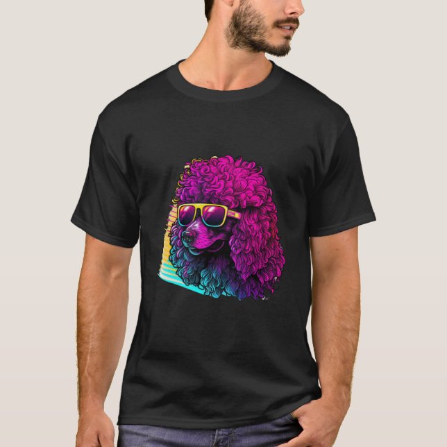 Camiseta 80s Synthwave com Poodle Retrowave (Frente)
