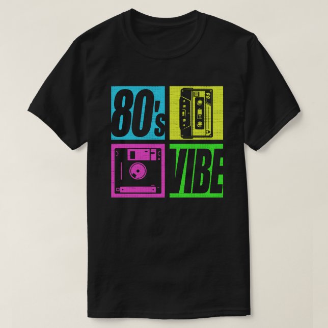 Camiseta 80s Vibe 1980s Fashion 80 Theme Party Oitenta (Frente do Design)