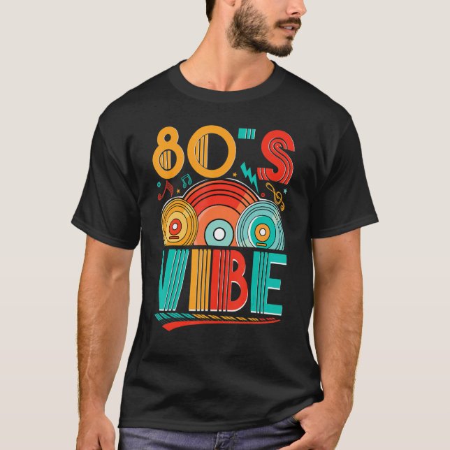 Camiseta 80s Vibe CD 80s Music 1980s Generation Retro oito (Frente)