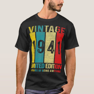 Camiseta 81 Birthday Gifts Vintage 1941 Limited Edition 81 