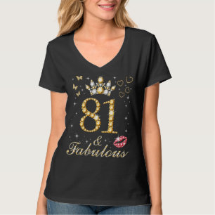 Camiseta 81 E Fabulosa 81ruas De Aniversário De 81 Anos E F