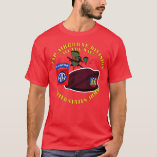 Camiseta 82ª Div Beret Massachusetts Maroon 82ª Avenida Reg