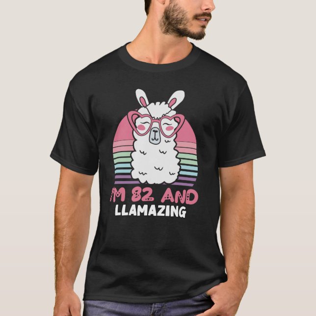 Camiseta 82º Aniversário A Lutar Llama, 82 anos (Frente)
