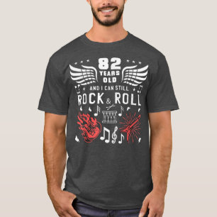 Camiseta 82º Aniversário A Virar Tambor De Violão De 82 Ano