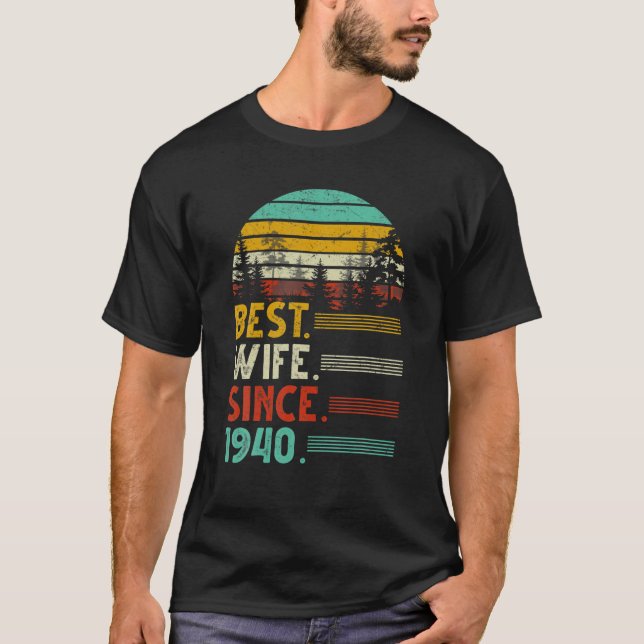 Camiseta 82º Aniversário De Casamento Esposa Mais Engraçada (Frente)