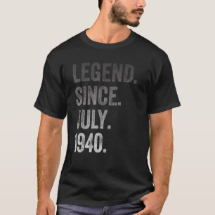Camiseta 82º Aniversário Legenda De 82 Anos Desde Julho De 