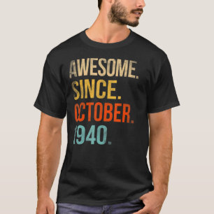 Camiseta 82. º Aniversário, 82 anos, incrível desde 19 de o