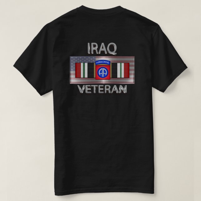 Camiseta 82.a Divisão Aérea Iraque Veterano (Verso do Design)