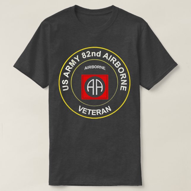 Camiseta 82.a Divisão Aerotransportada Paratrooper Veteran  (Frente do Design)