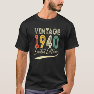 Camiseta 82 anos 82. º aniversário 1940 Vintage