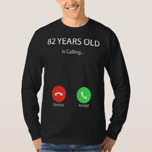 Camiseta 82 Anos Chama Feliz Feliz 82º Aniversário