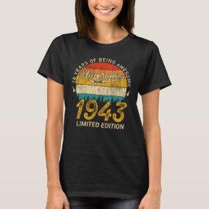 Camiseta 82 anos de idade 1943 Retro Incrível 82º presente