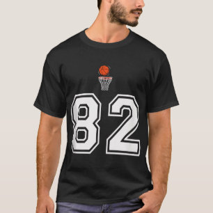 Camiseta 82 Números de Estilo de Basquete Vintage White Tan