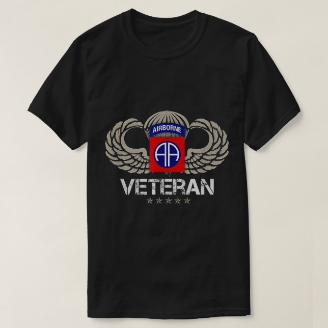 Camiseta 82.o Airborne Paratrooper Veteran (Frente do Design)