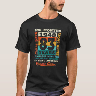 Camiseta 83 Anos 996 Meses De Nascer Incrível 1940 83R